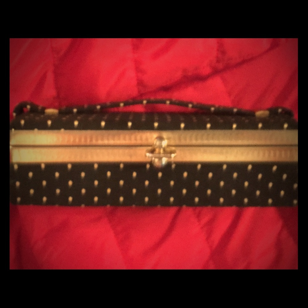 Vintage Black and gold small purse/ train Case